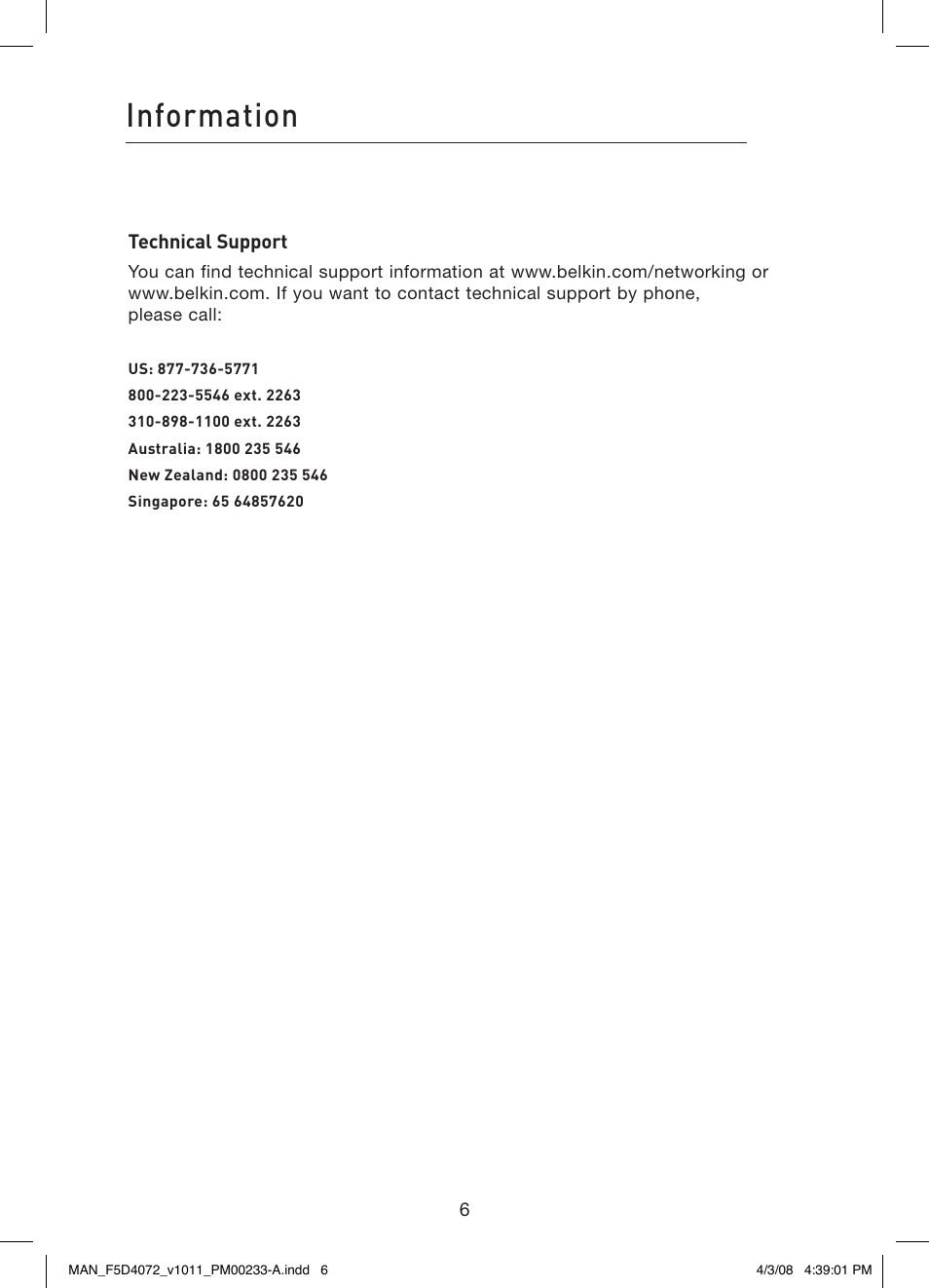 Information | Belkin F5D4072 User Manual | Page 8 / 14