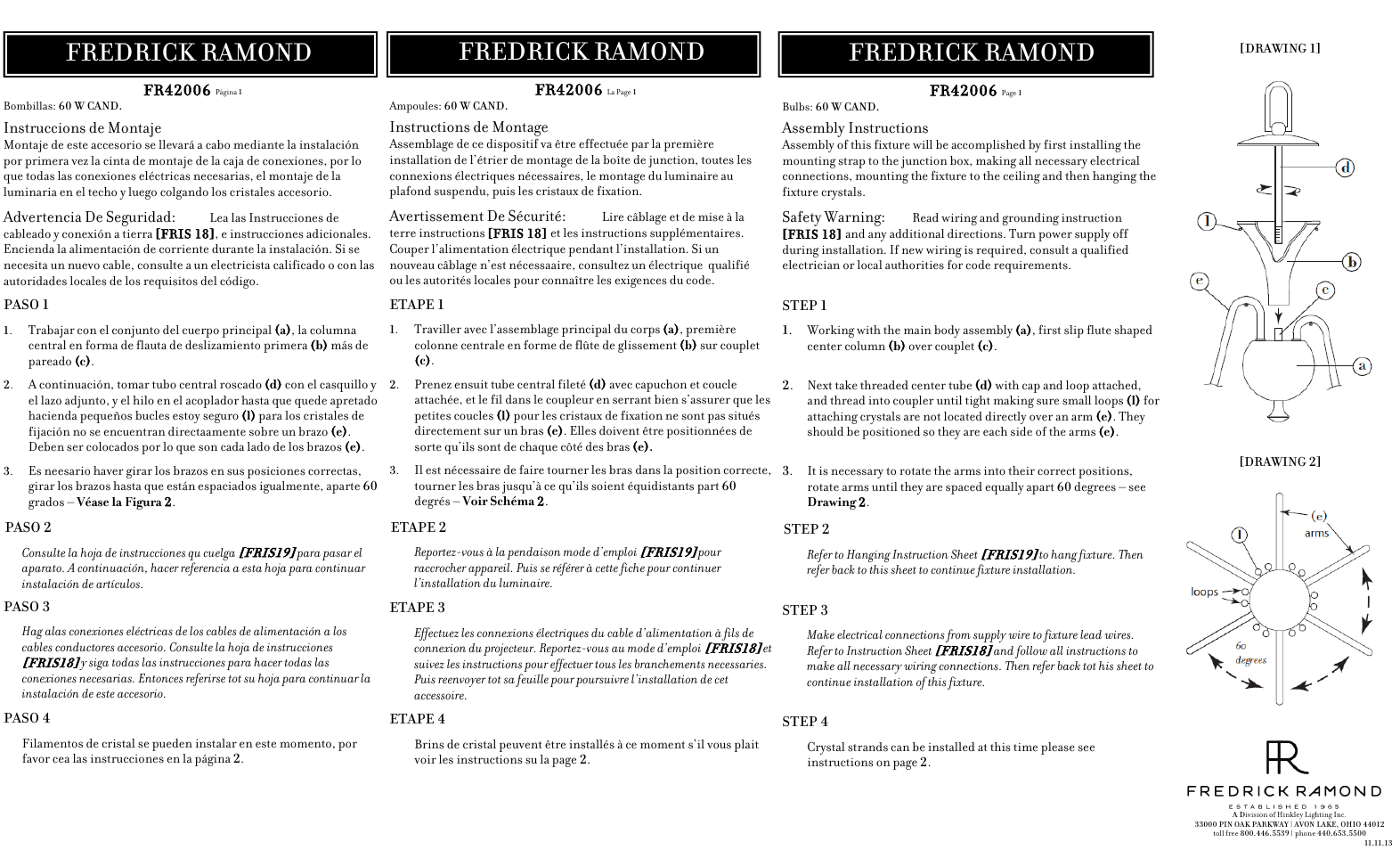 Hinkley Lighting CORTINA FR42006PNI User Manual | 4 pages