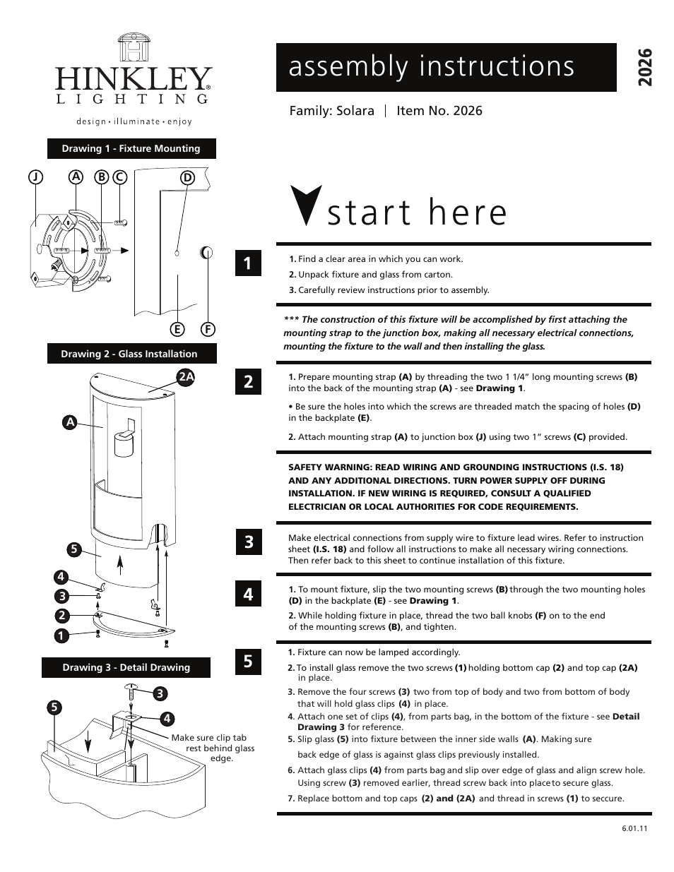 Hinkley Lighting SOLARA 2026 User Manual | 3 pages