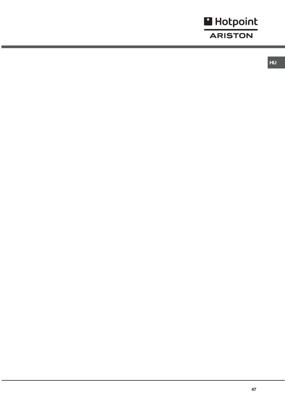Hotpoint Ariston CE 6V M3 R/HA User Manual | Page 47 / 48