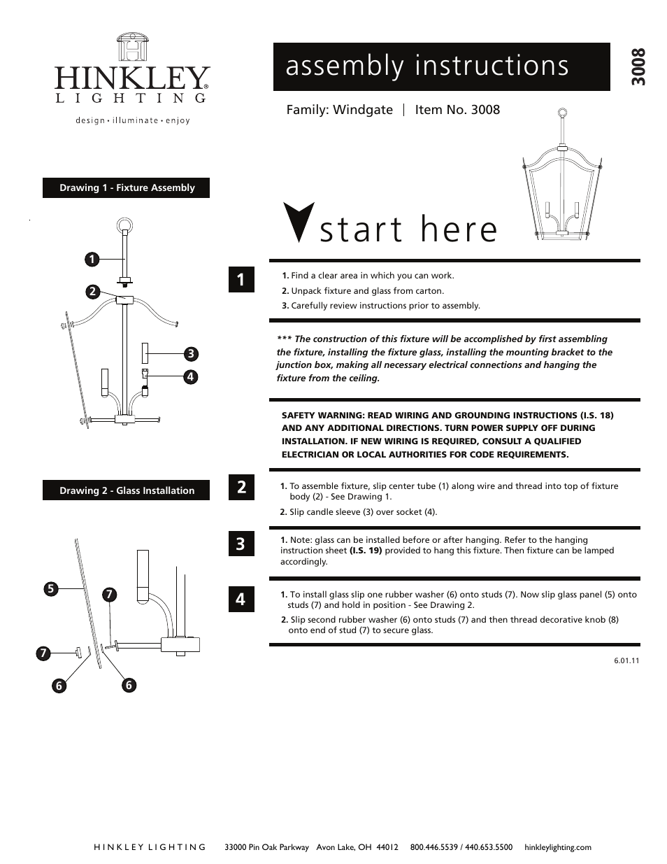 Hinkley Lighting WINGATE 3008OZ User Manual | 2 pages