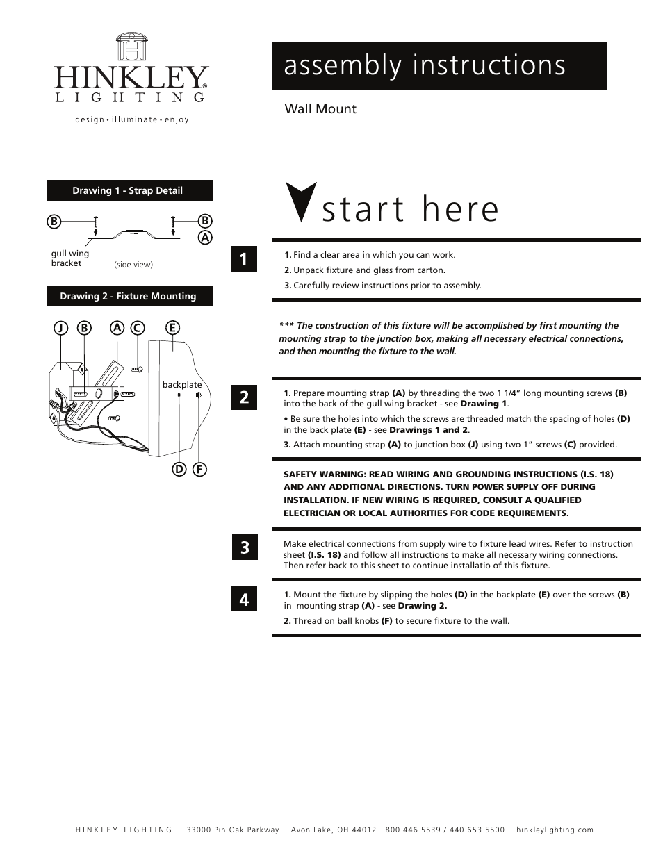 Hinkley Lighting AUGUSTA 2450 User Manual | 3 pages