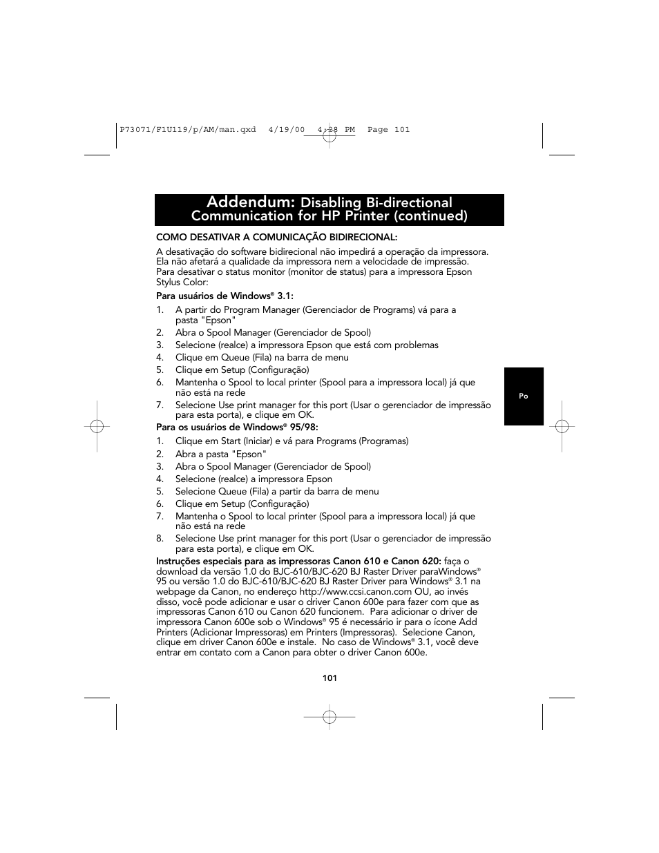 Addendum | Belkin F1U119 User Manual | Page 105 / 108