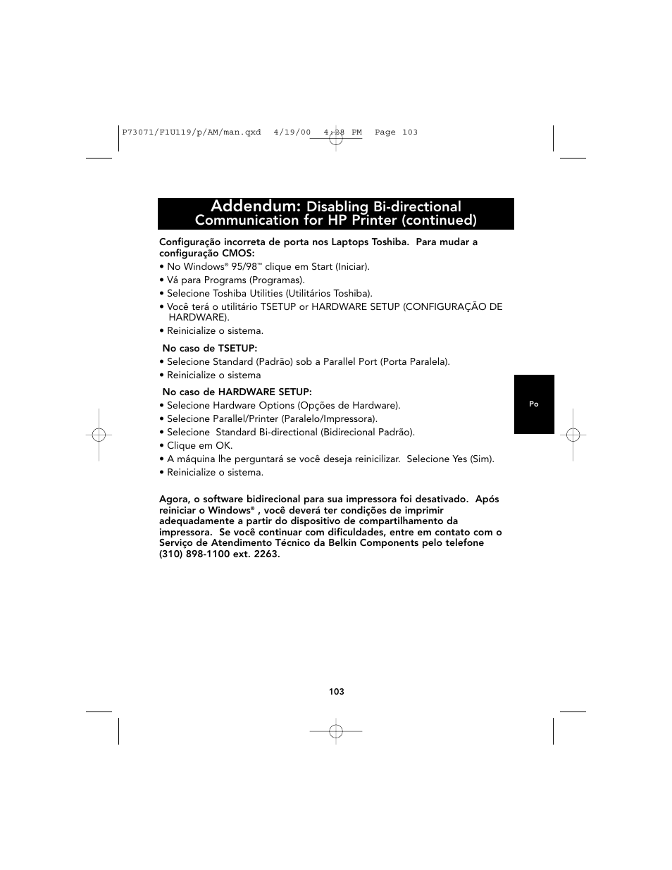 Addendum | Belkin F1U119 User Manual | Page 107 / 108