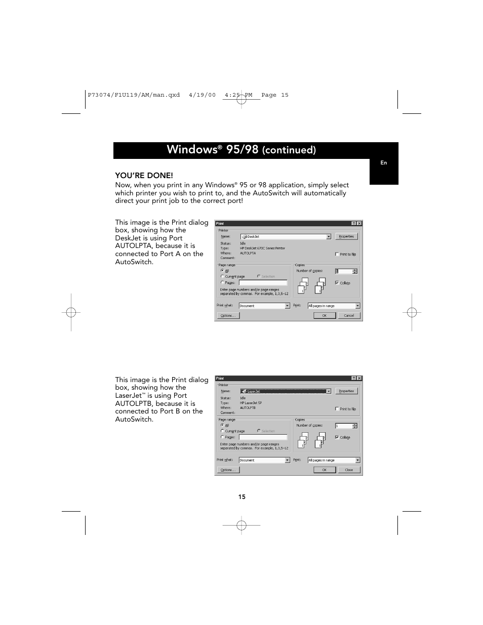 Windows, Continued) | Belkin F1U119 User Manual | Page 19 / 108