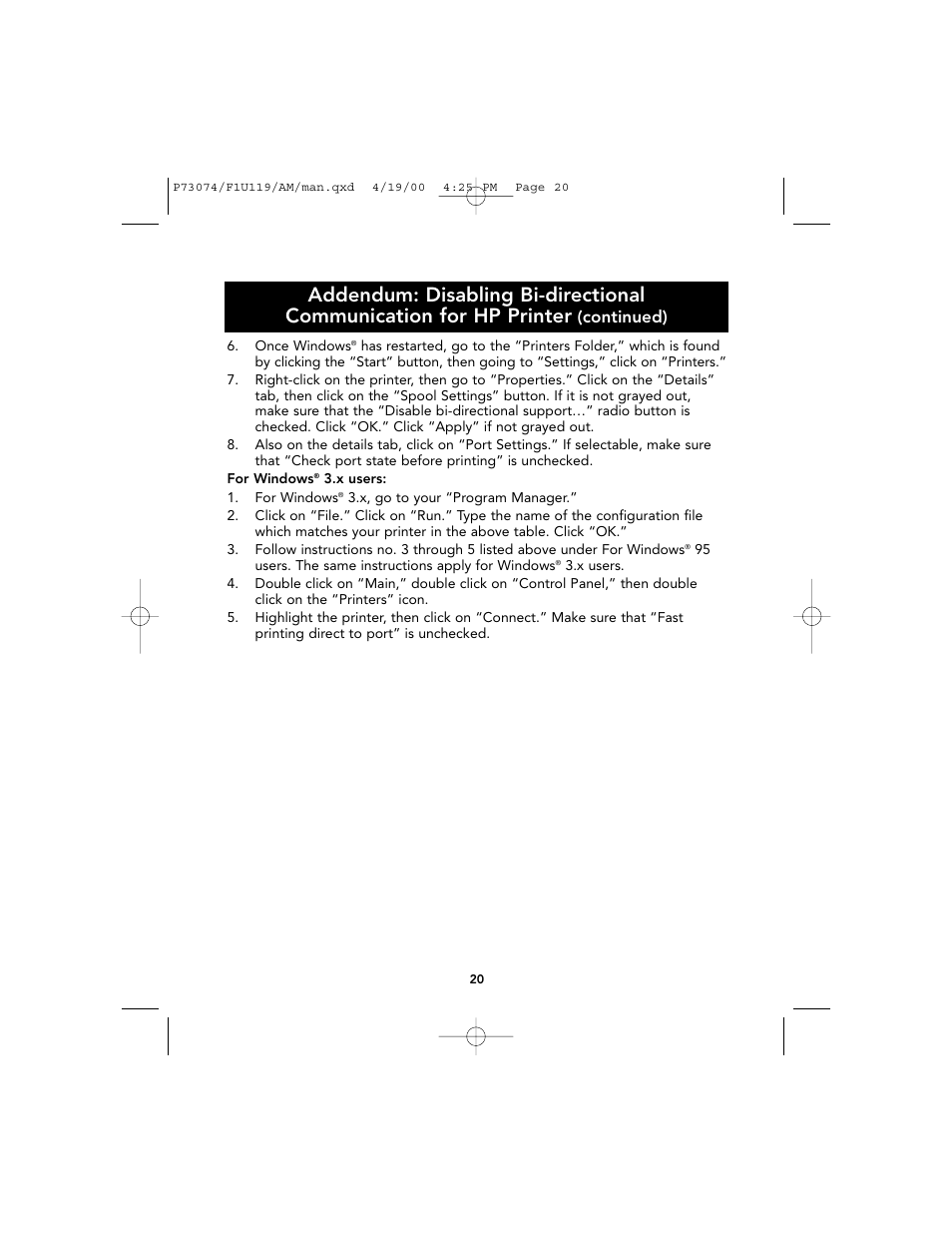 Continued) | Belkin F1U119 User Manual | Page 24 / 108