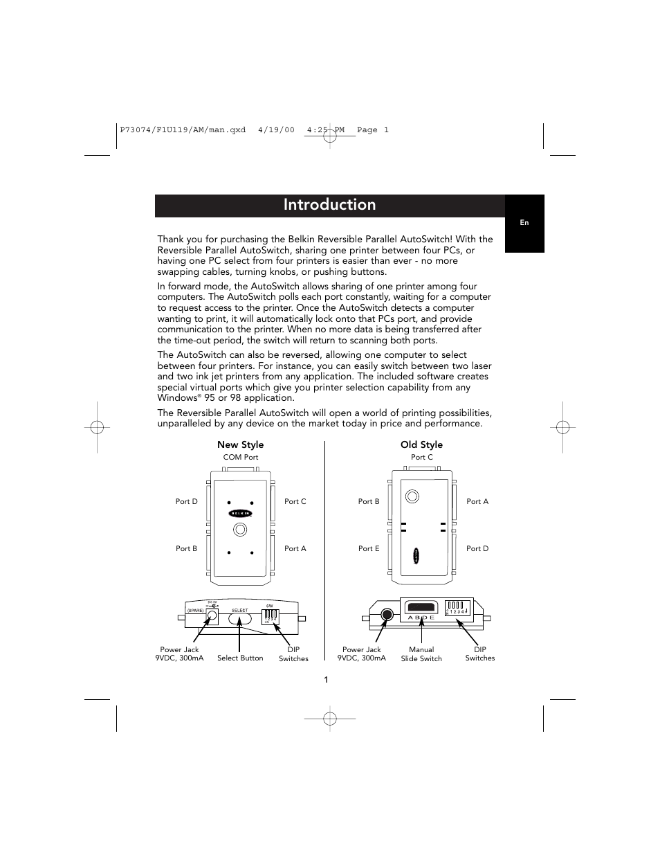 Introduction | Belkin F1U119 User Manual | Page 5 / 108