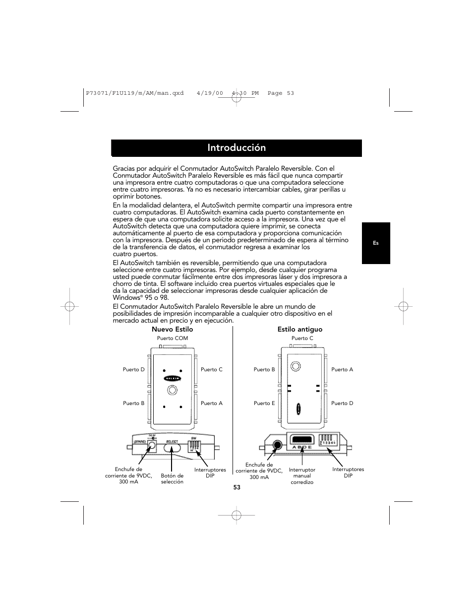 Introducción | Belkin F1U119 User Manual | Page 57 / 108