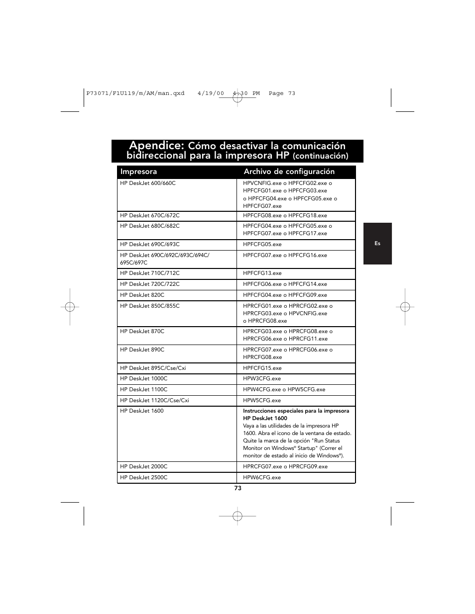 Apendice, Continuación) | Belkin F1U119 User Manual | Page 77 / 108