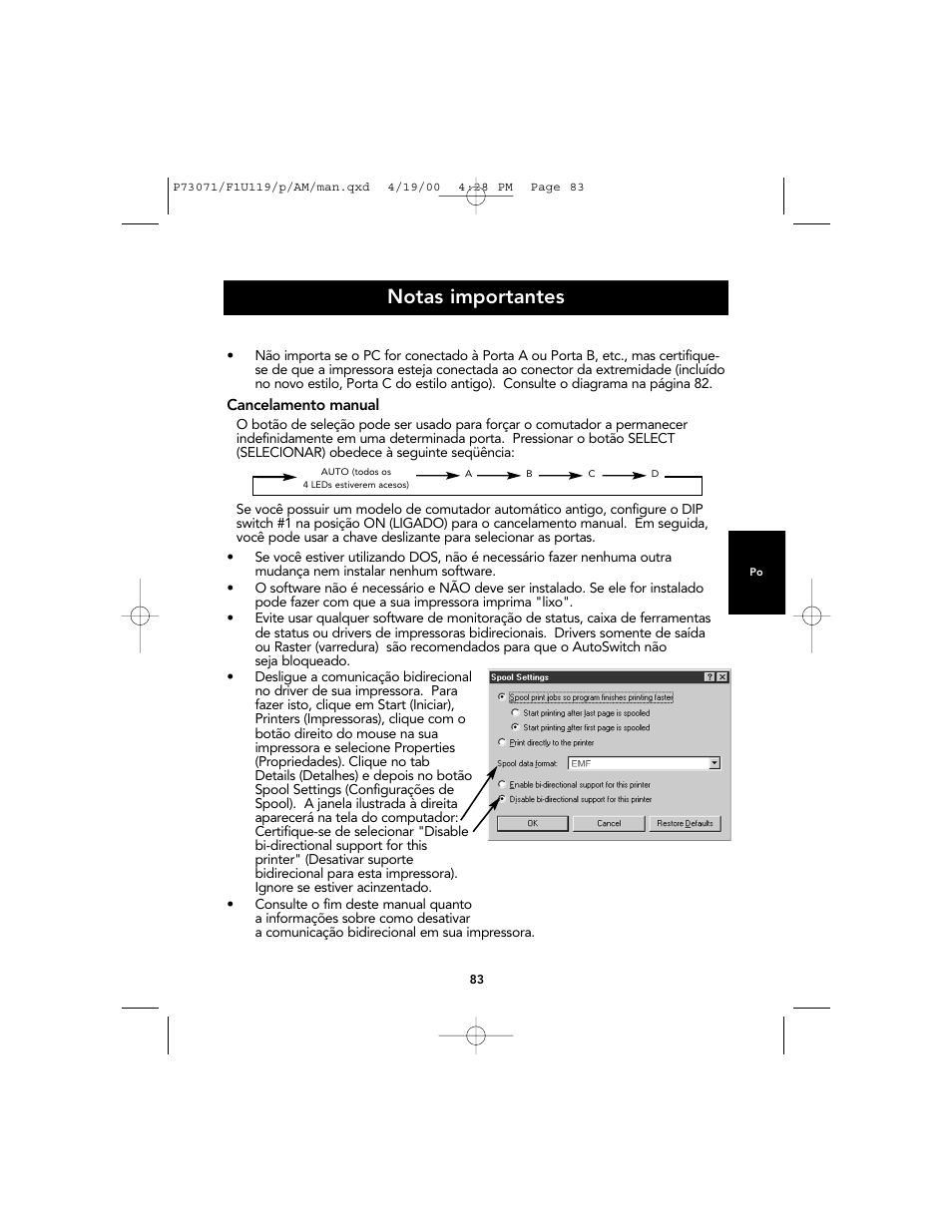 Notas importantes | Belkin F1U119 User Manual | Page 87 / 108