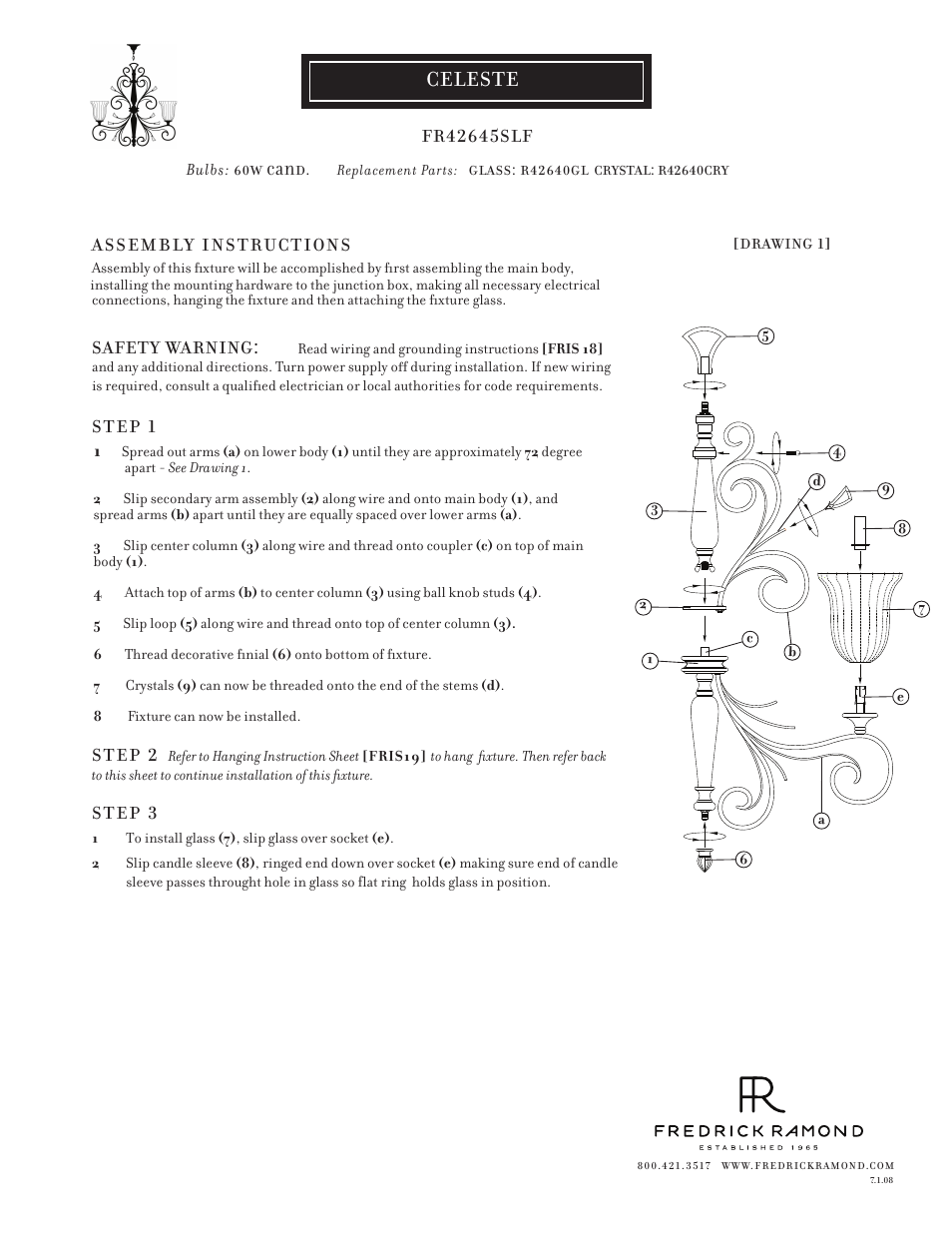 Hinkley Lighting CELESTE FR42645SLF User Manual | 1 page