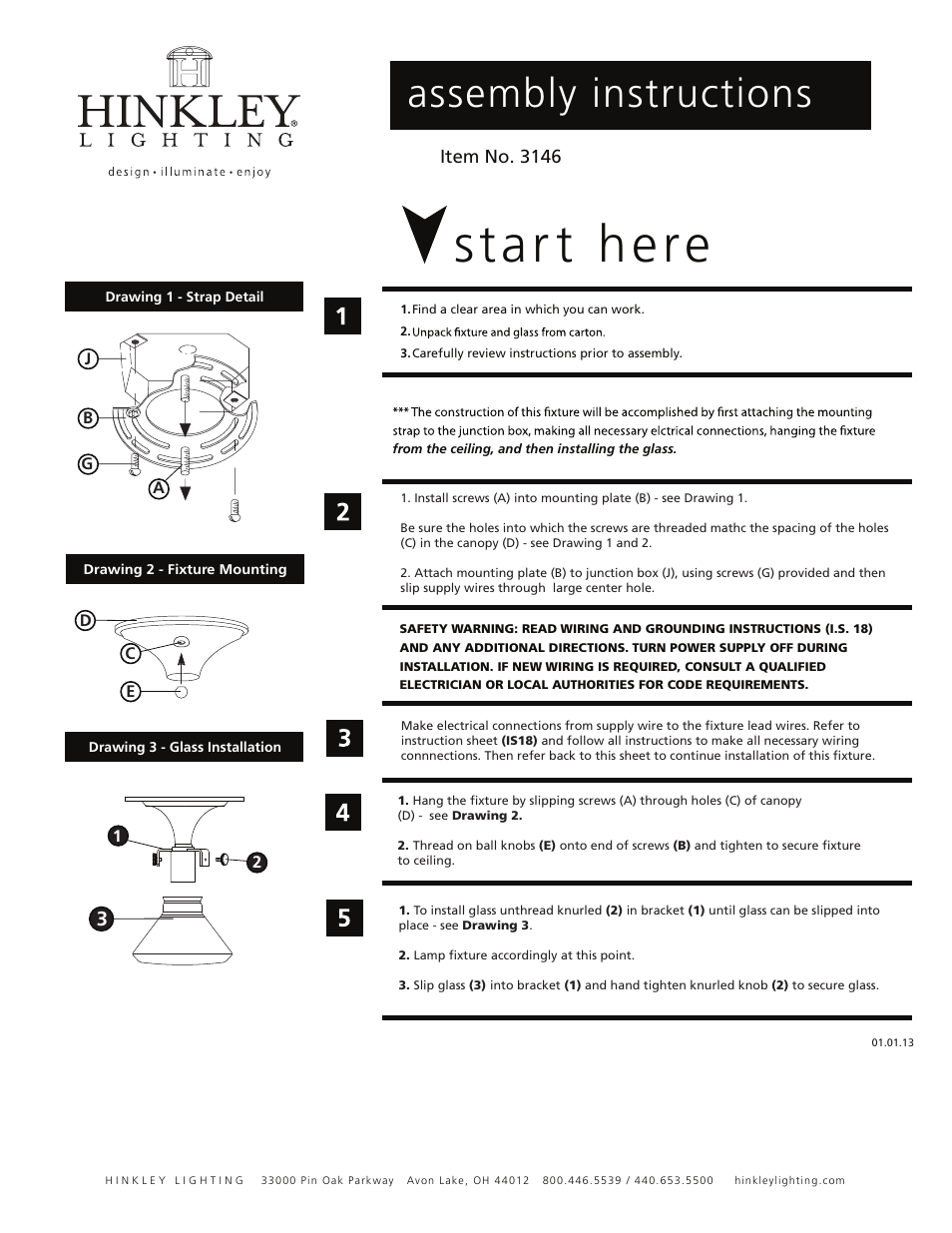 Hinkley Lighting CONGRESS 3146 User Manual | 2 pages