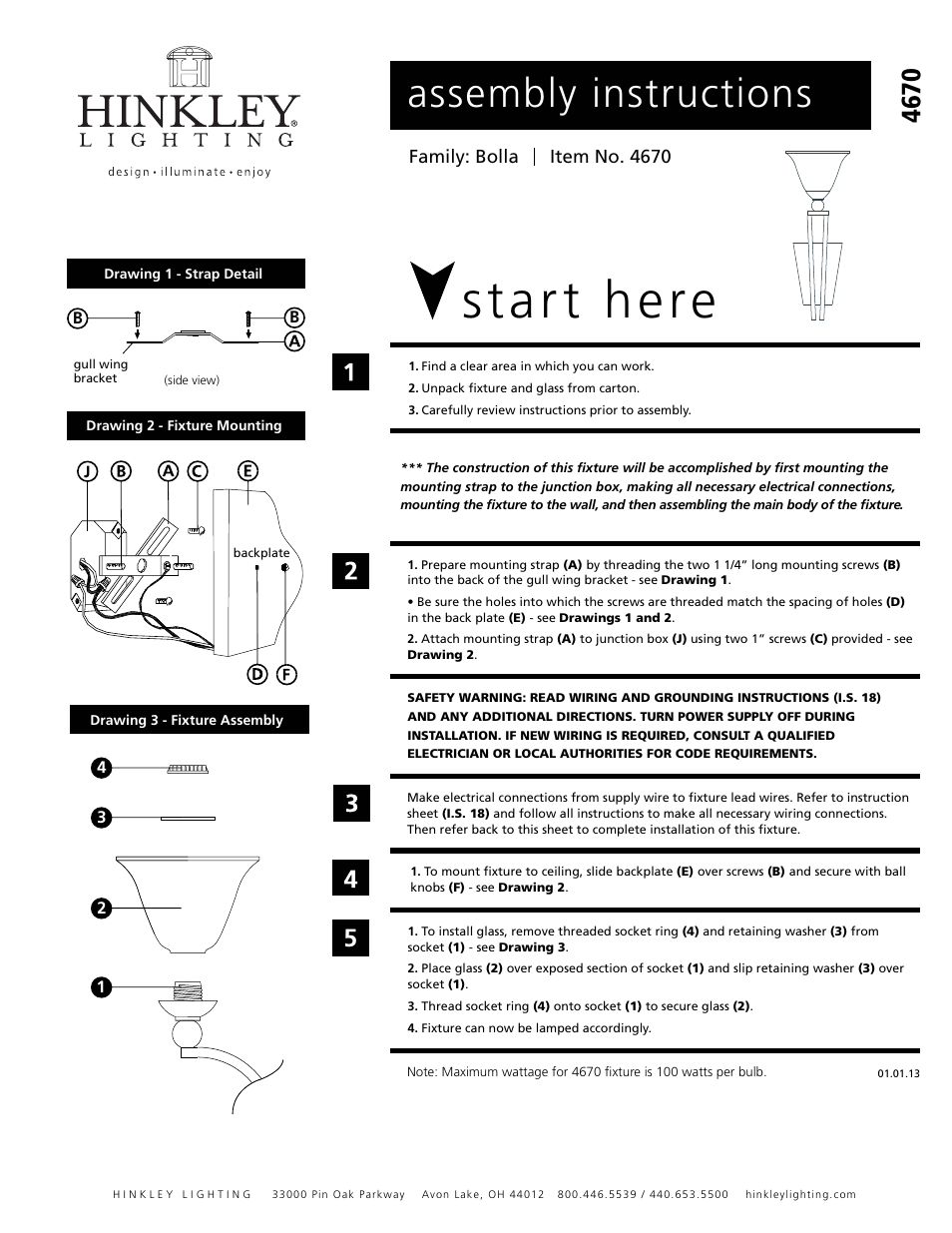 Hinkley Lighting BOLLA 4670OB User Manual | 2 pages