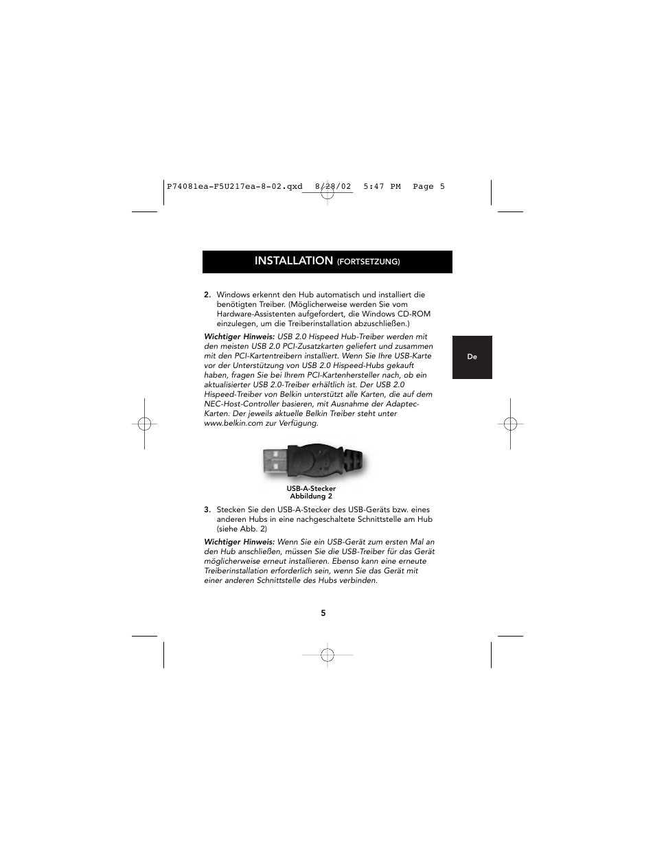 Installation | Belkin P74081EA User Manual | Page 25 / 51