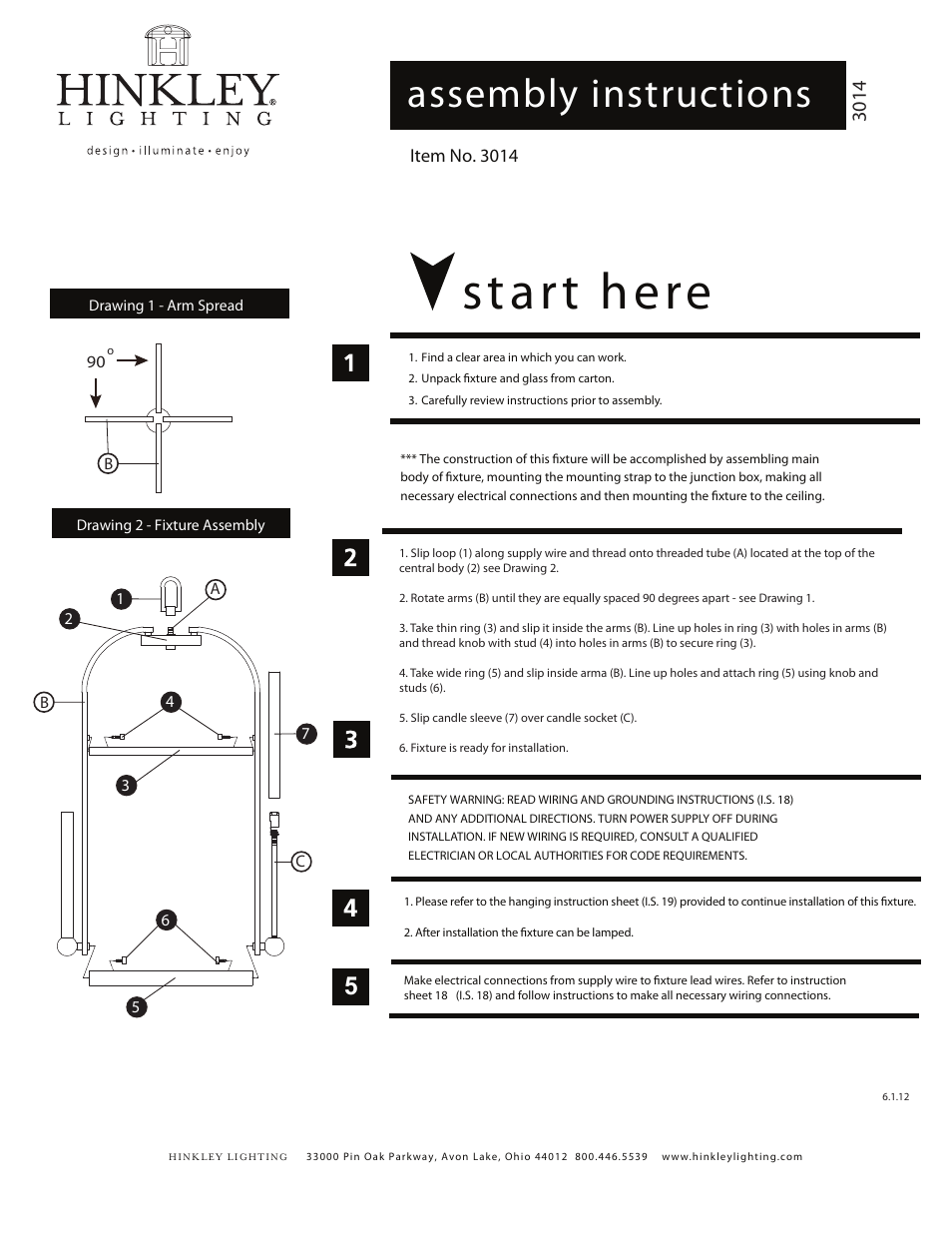 Hinkley Lighting LANDON 3014BN User Manual | 3 pages