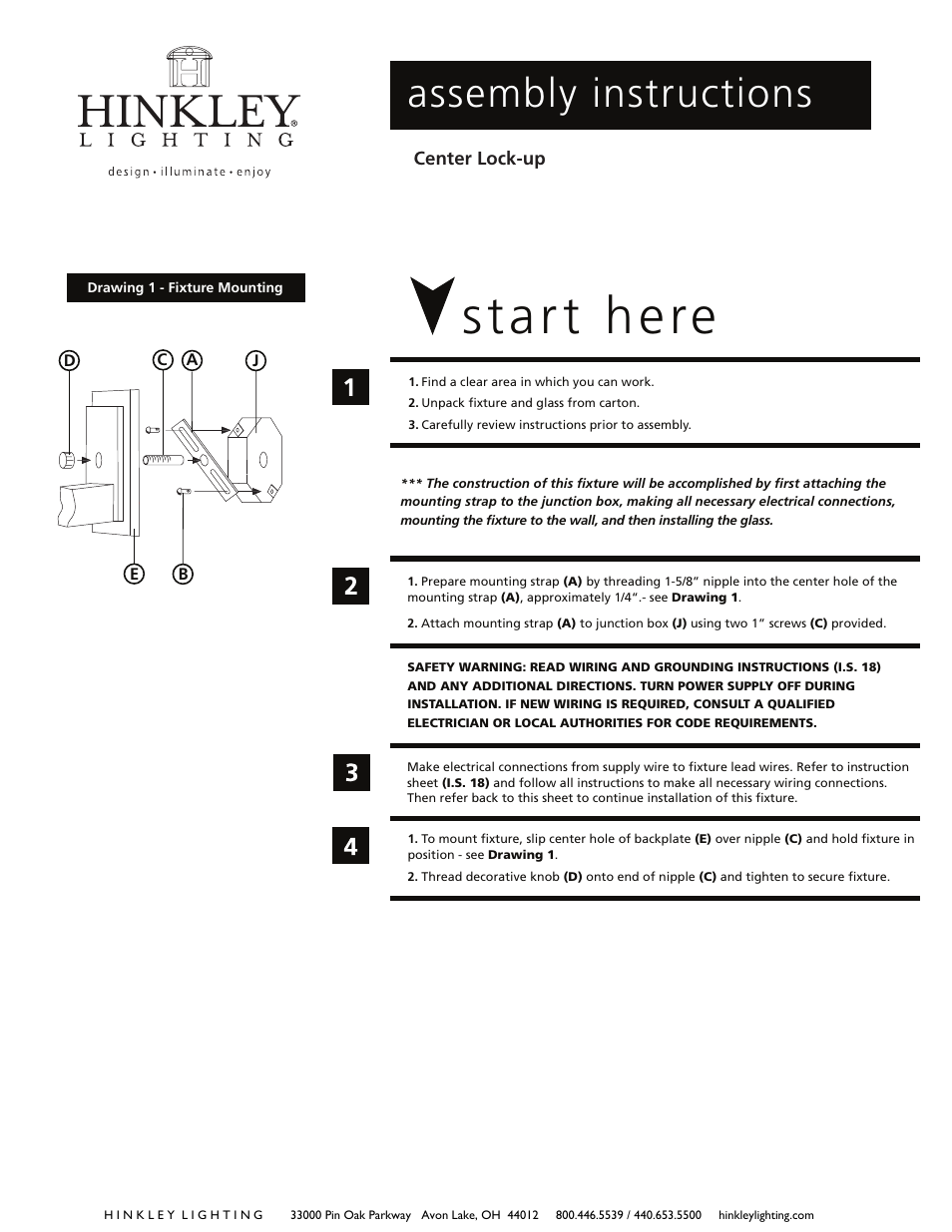 Hinkley Lighting MANOR HOUSE 1819 User Manual | 3 pages