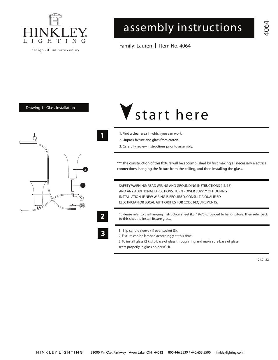 Hinkley Lighting LAUREN 4064VZ User Manual | 3 pages