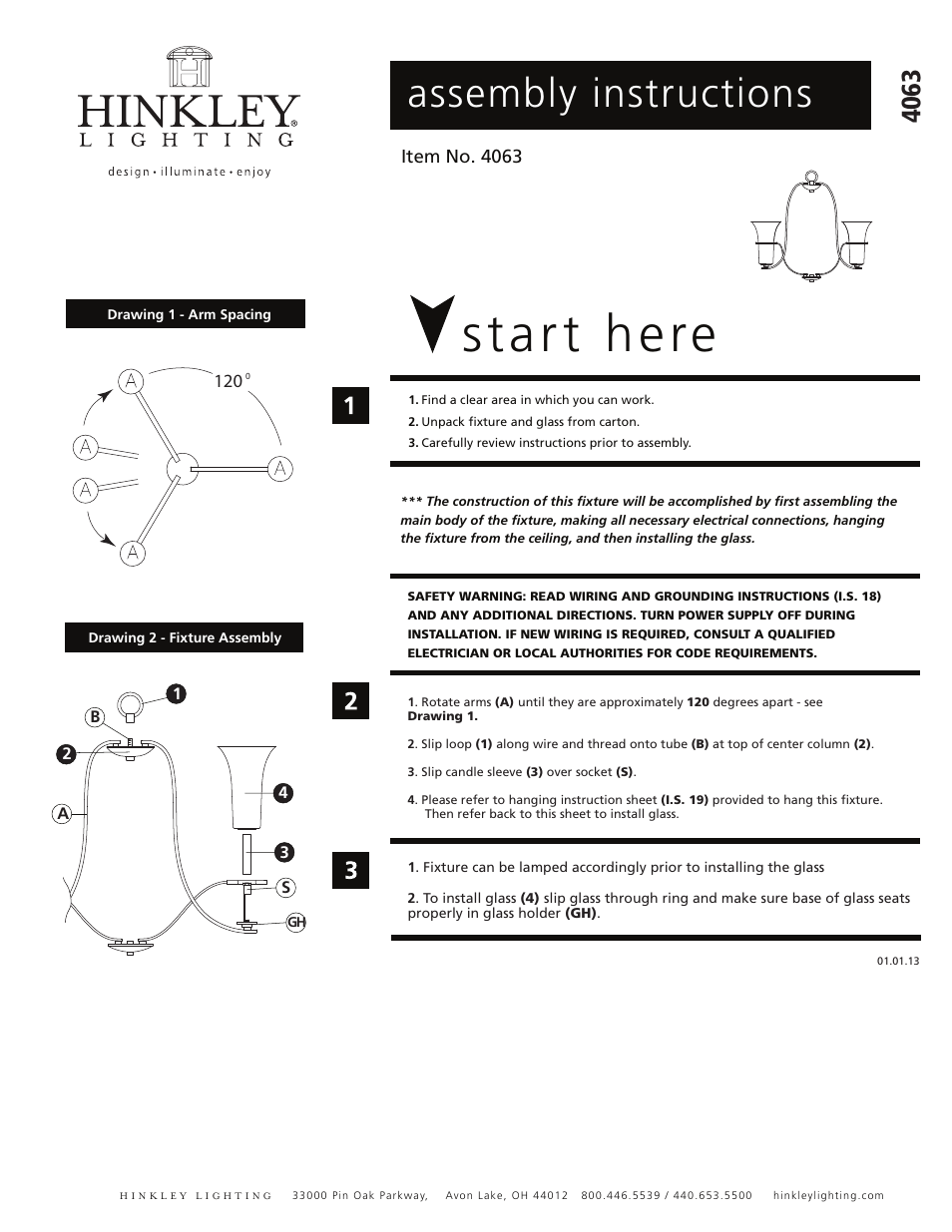 Hinkley Lighting LAUREN 4063VZ User Manual | 3 pages