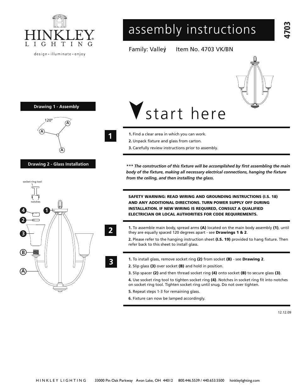 Hinkley Lighting VALLEY 4703VK User Manual | 3 pages