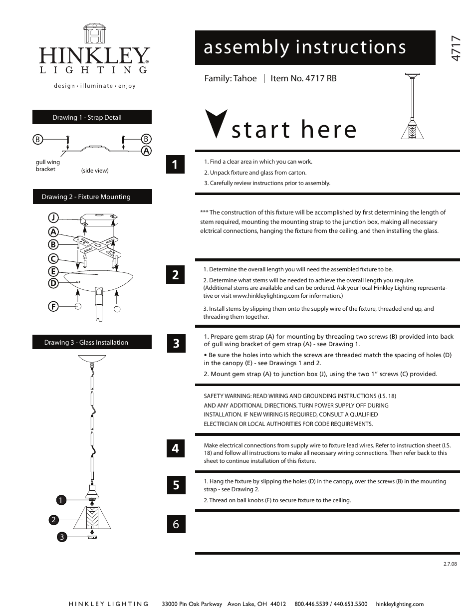 Hinkley Lighting TAHOE 4717RB User Manual | 2 pages