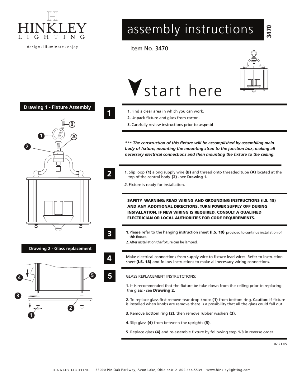 Hinkley Lighting GENTRY 3470OB User Manual | 3 pages