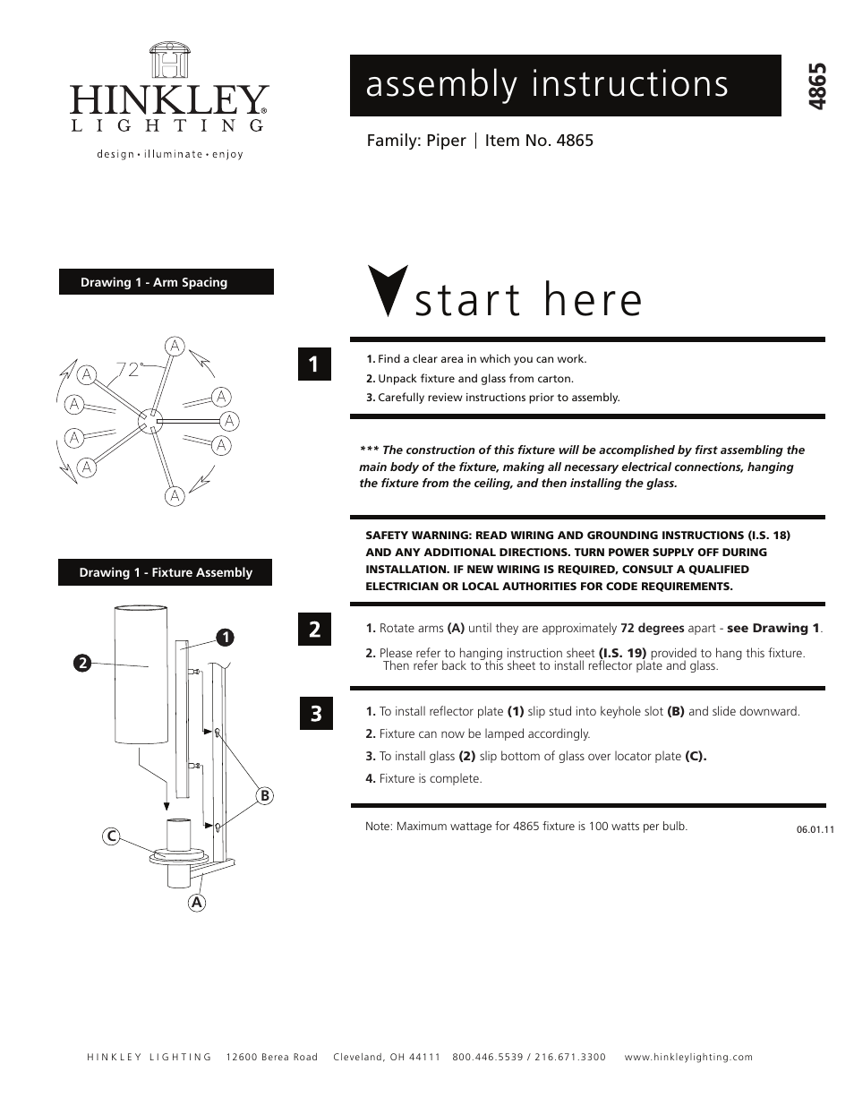 Hinkley Lighting PIPER 4865BN User Manual | 1 page