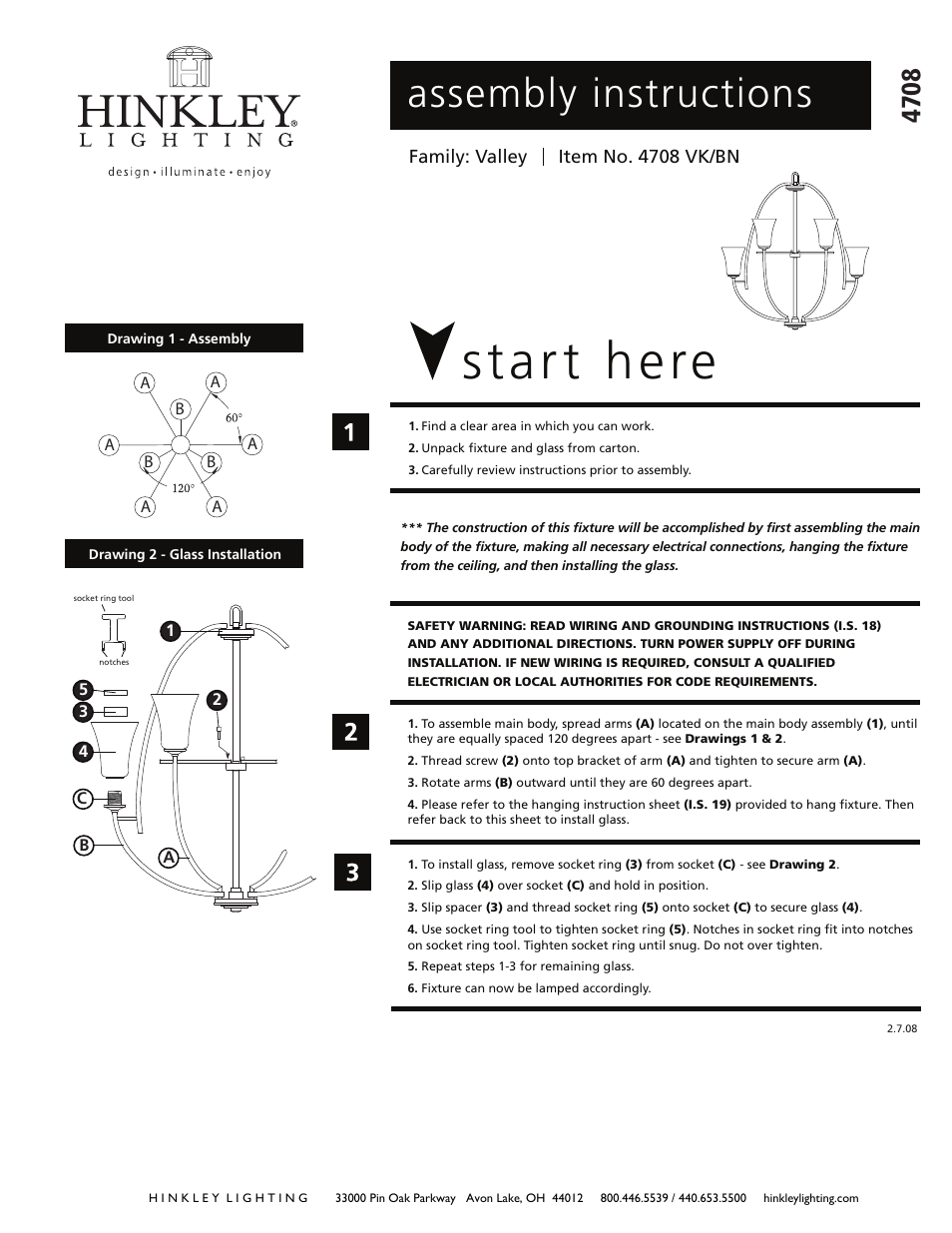 Hinkley Lighting VALLEY 4708VK User Manual | 3 pages