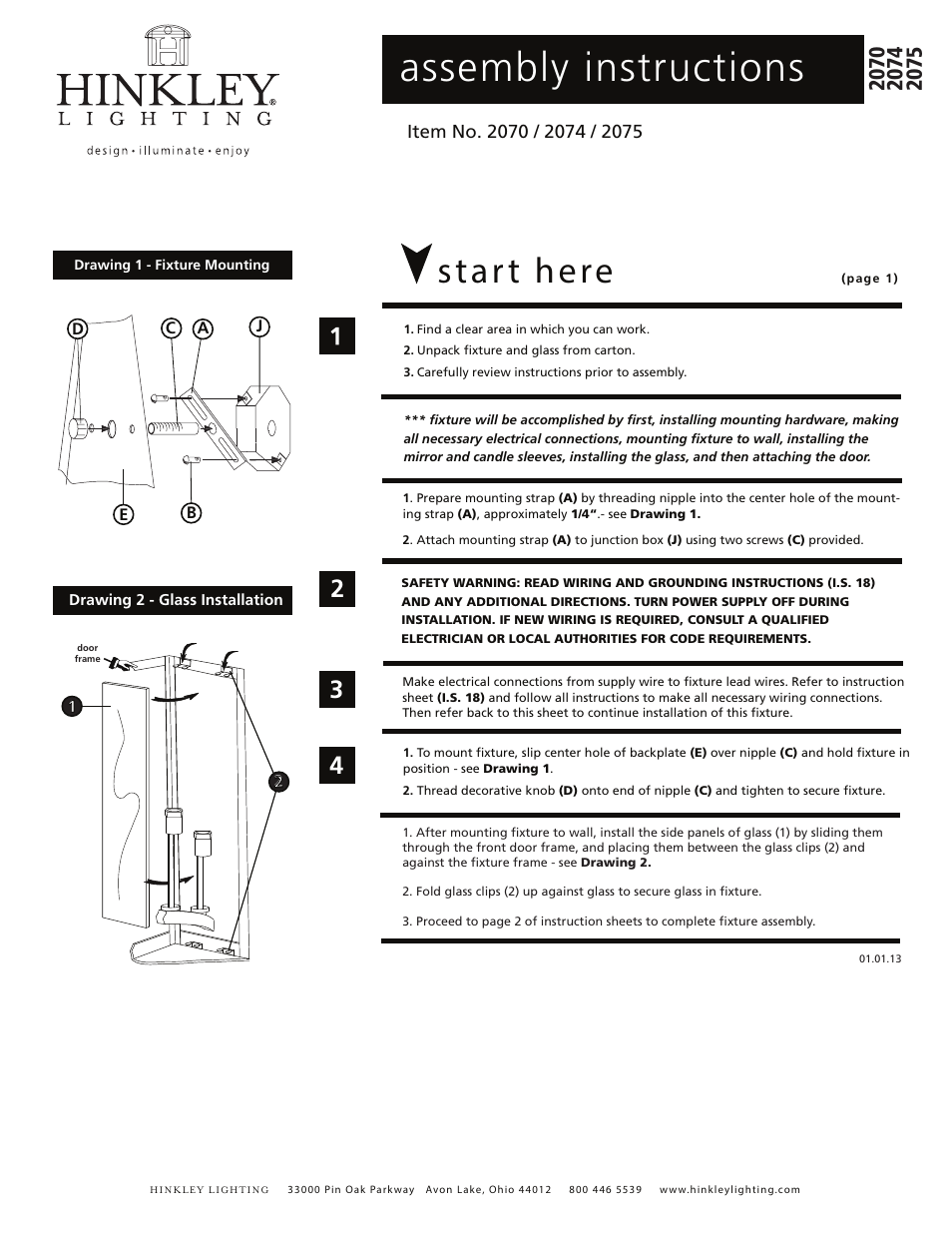 Hinkley Lighting VALLEY FORGE 2075 User Manual | 4 pages