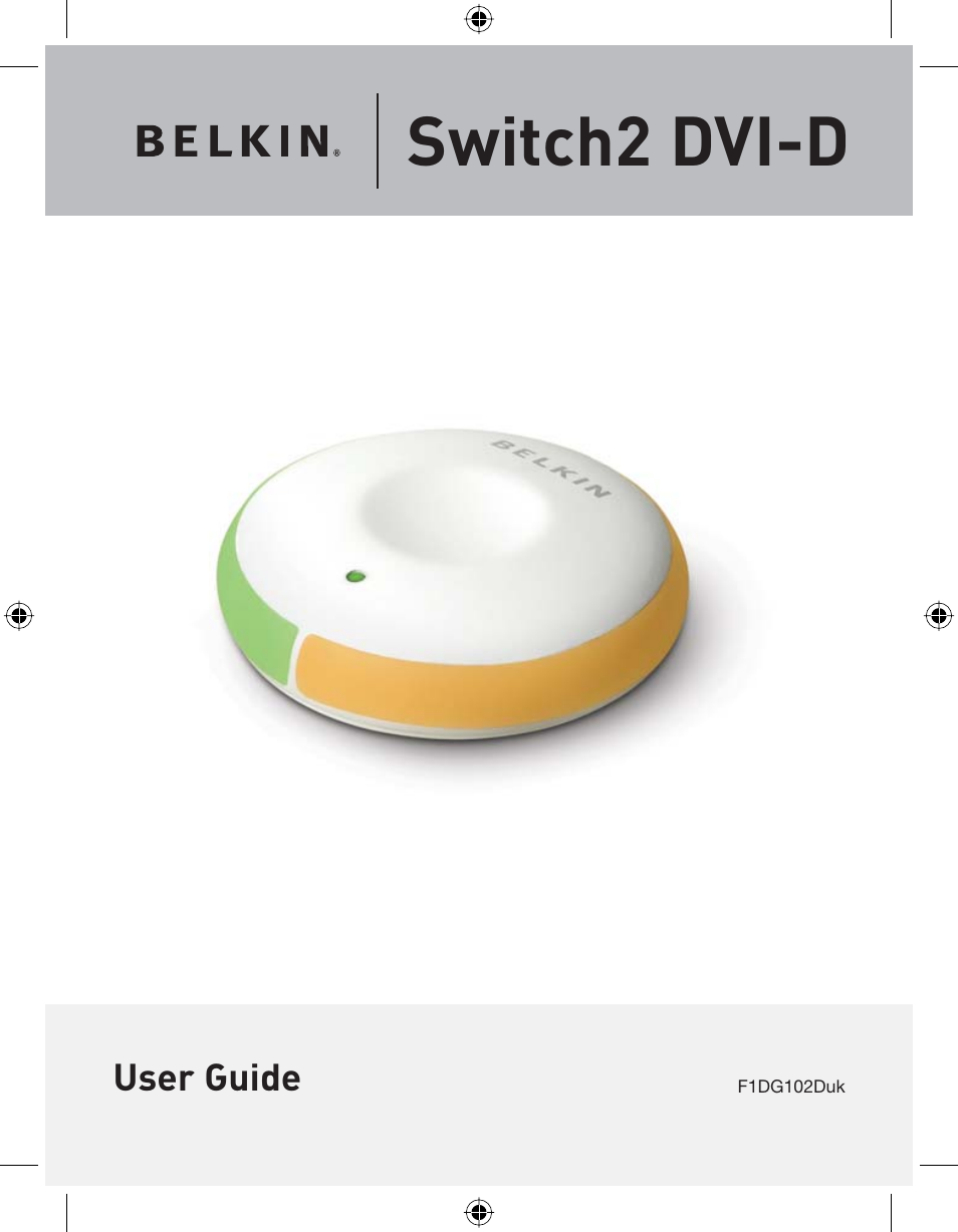 Belkin Switch 2 DVI-D F1DG 102Duk User Manual | 10 pages