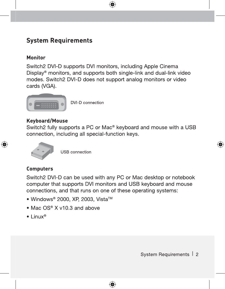 Belkin Switch 2 DVI-D F1DG 102Duk User Manual | Page 3 / 10