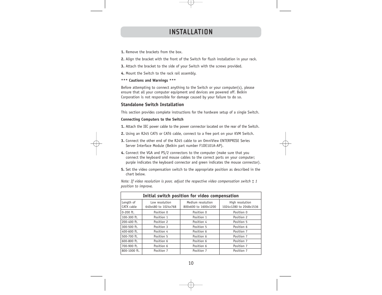 Installation | Belkin F1DW116C User Manual | Page 12 / 47