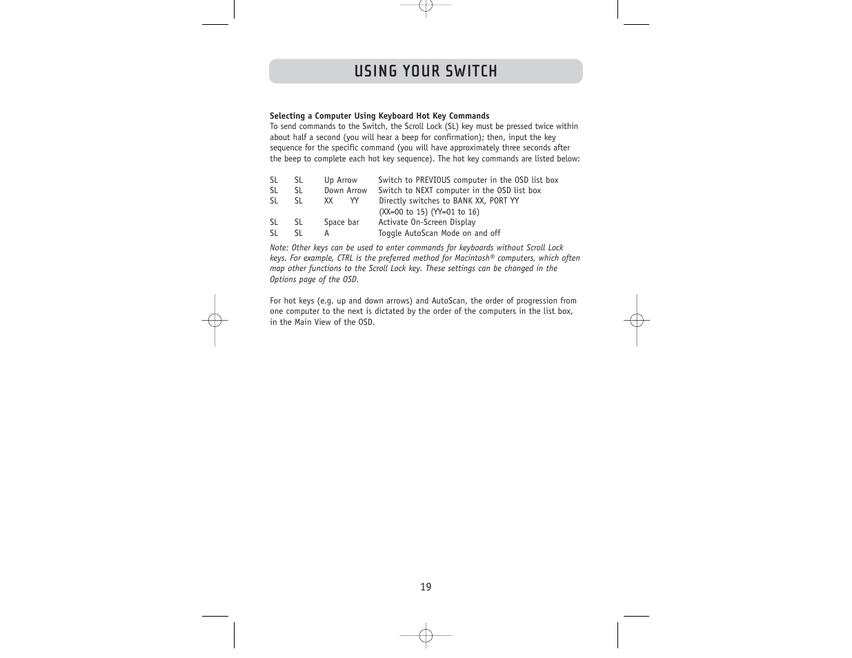 Using your switch | Belkin F1DW116C User Manual | Page 21 / 47