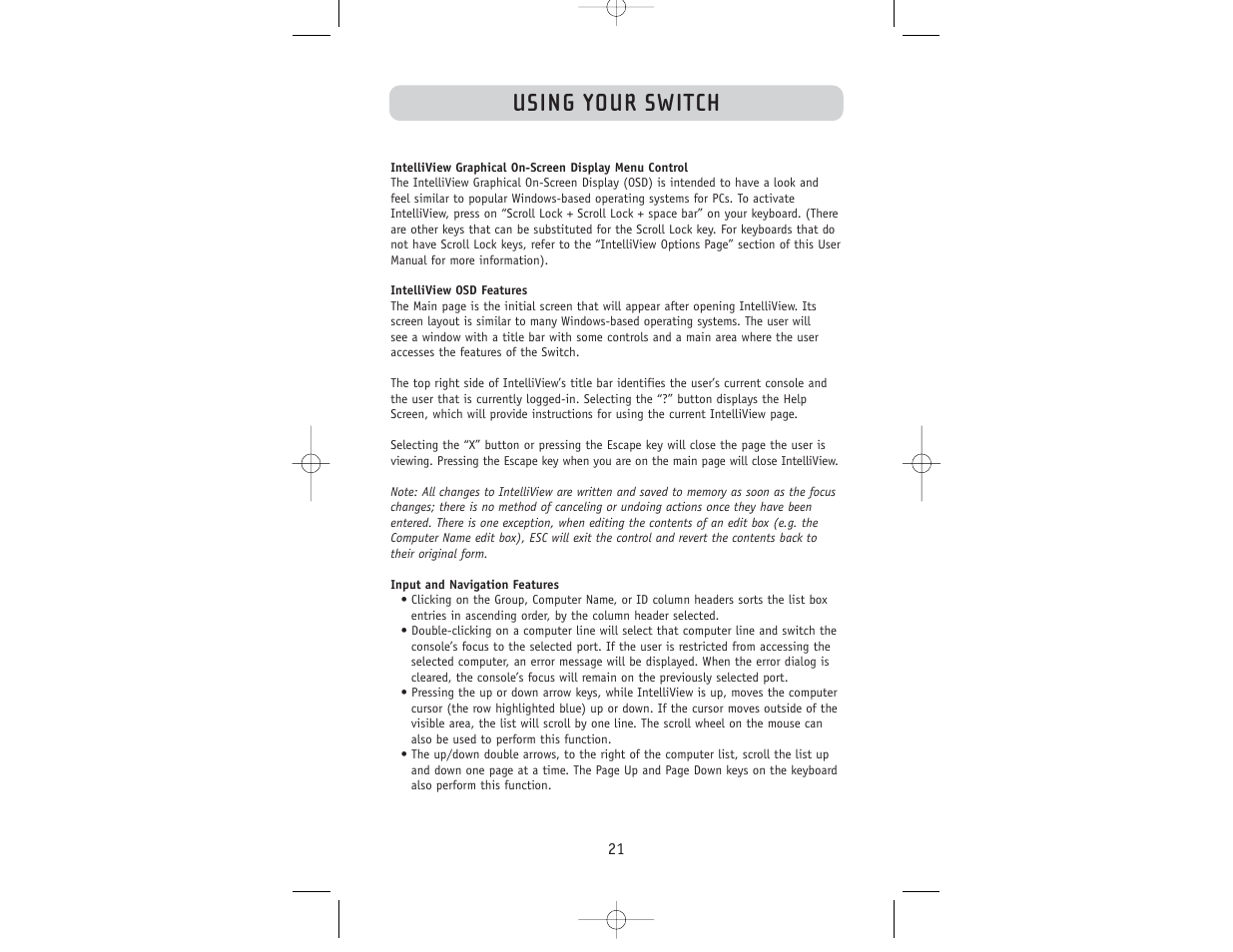 Using your switch | Belkin F1DW116C User Manual | Page 23 / 47