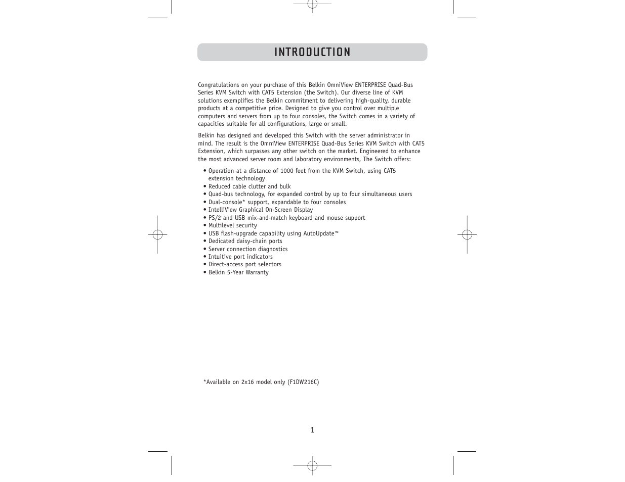 Introduction | Belkin F1DW116C User Manual | Page 3 / 47