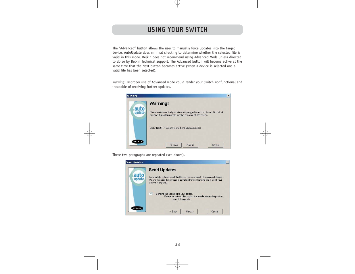 Using your switch | Belkin F1DW116C User Manual | Page 40 / 47