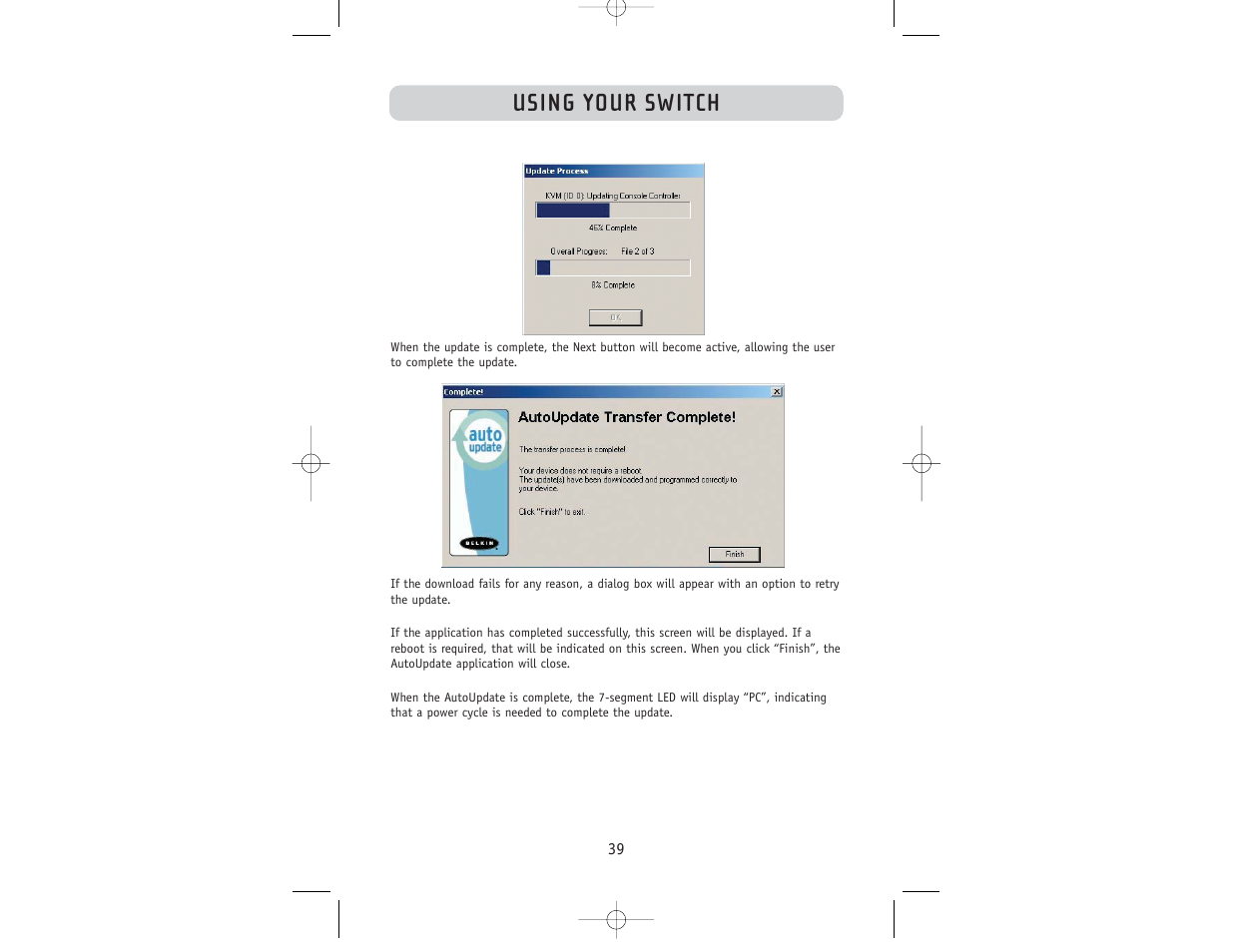 Using your switch | Belkin F1DW116C User Manual | Page 41 / 47