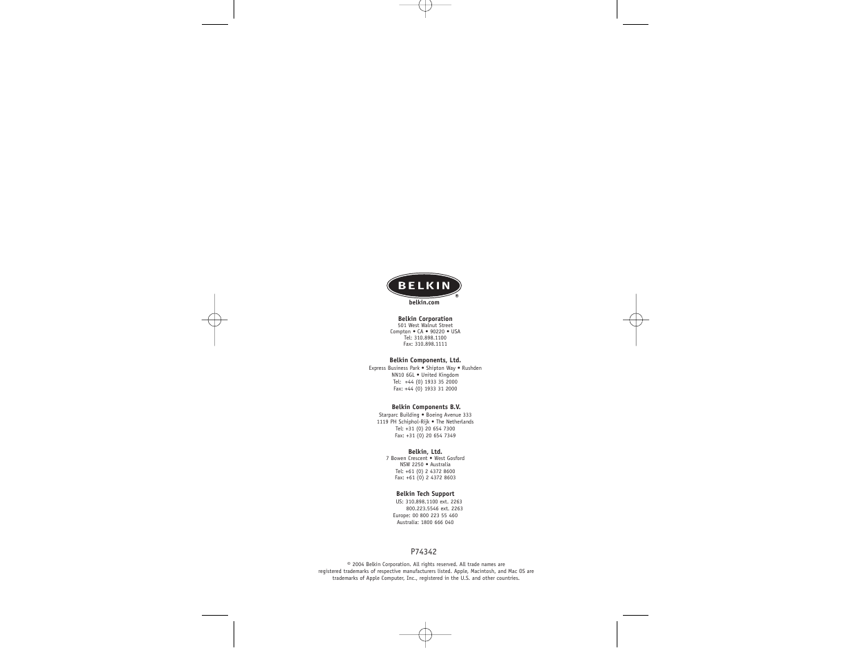 Belkin F1DW116C User Manual | Page 47 / 47