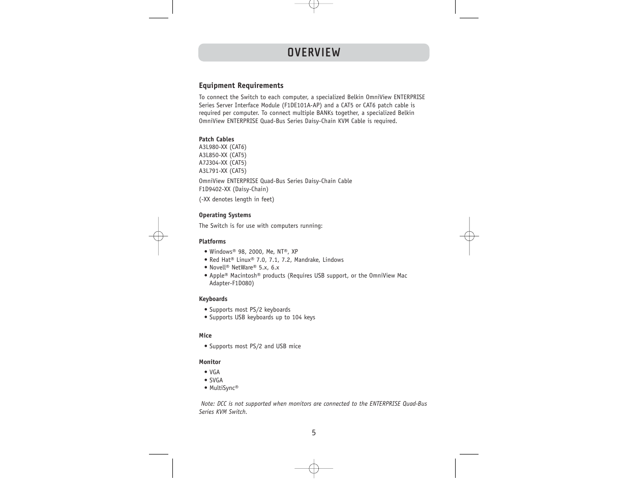 Overview | Belkin F1DW116C User Manual | Page 7 / 47