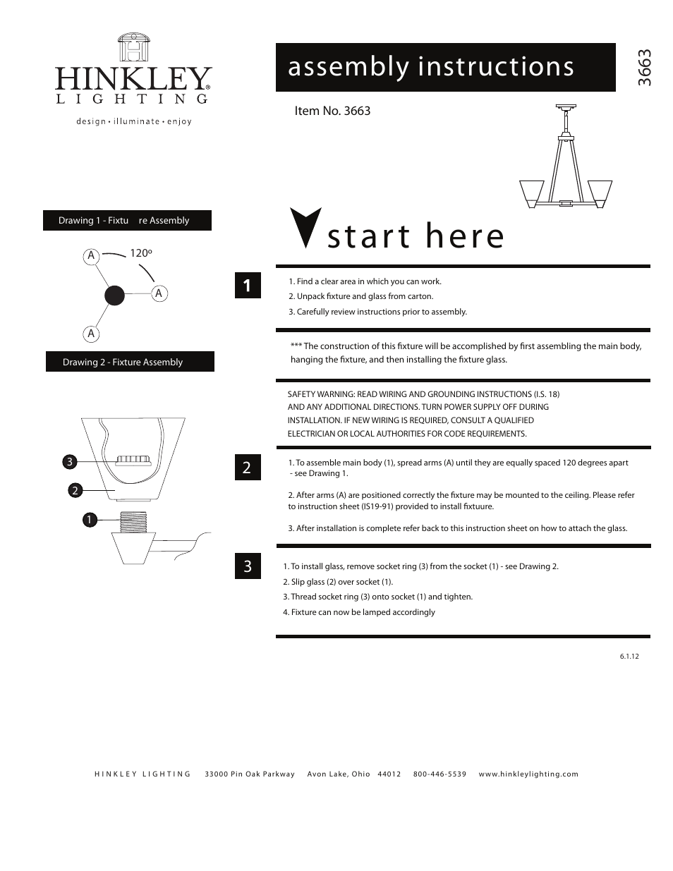 Hinkley Lighting DILLON 3663BN User Manual | 2 pages