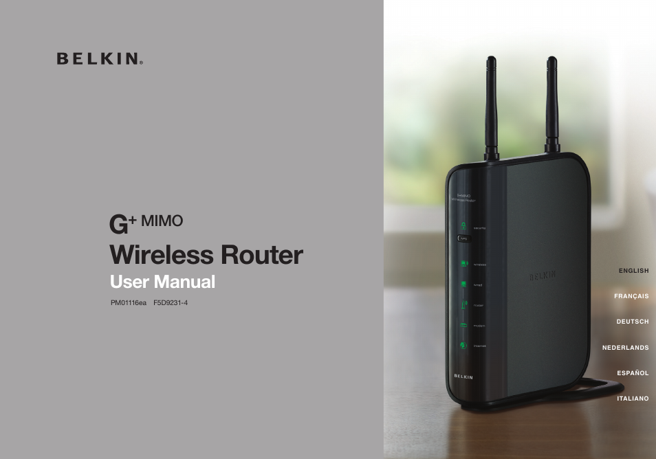 Belkin G+ MIMO F5D9231-4 User Manual | 101 pages