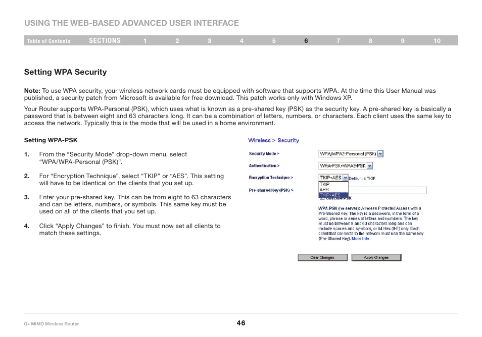 Belkin G+ MIMO F5D9231-4 User Manual | Page 48 / 101