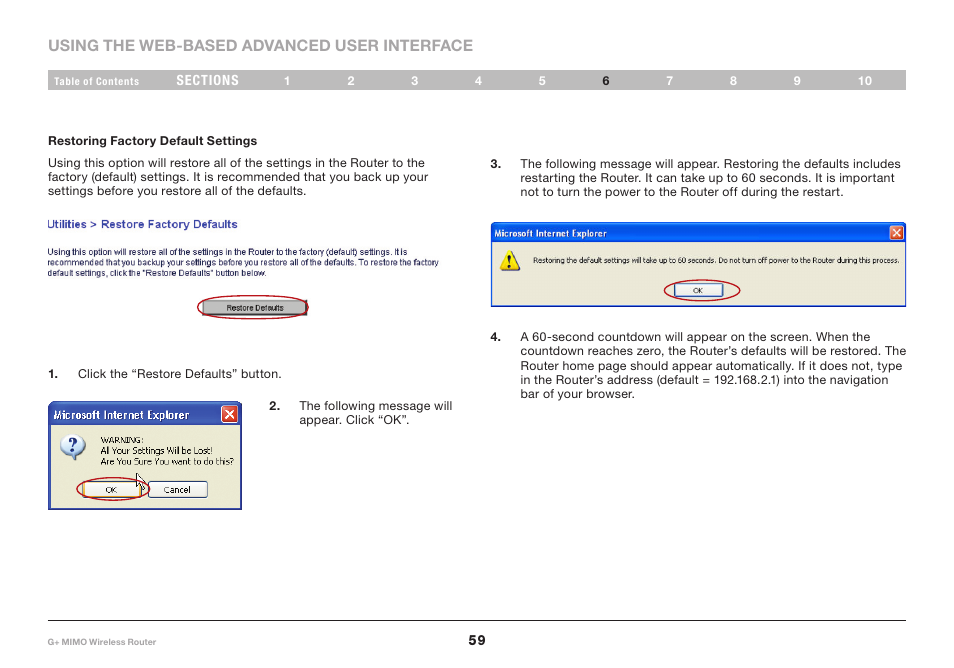 Belkin G+ MIMO F5D9231-4 User Manual | Page 61 / 101