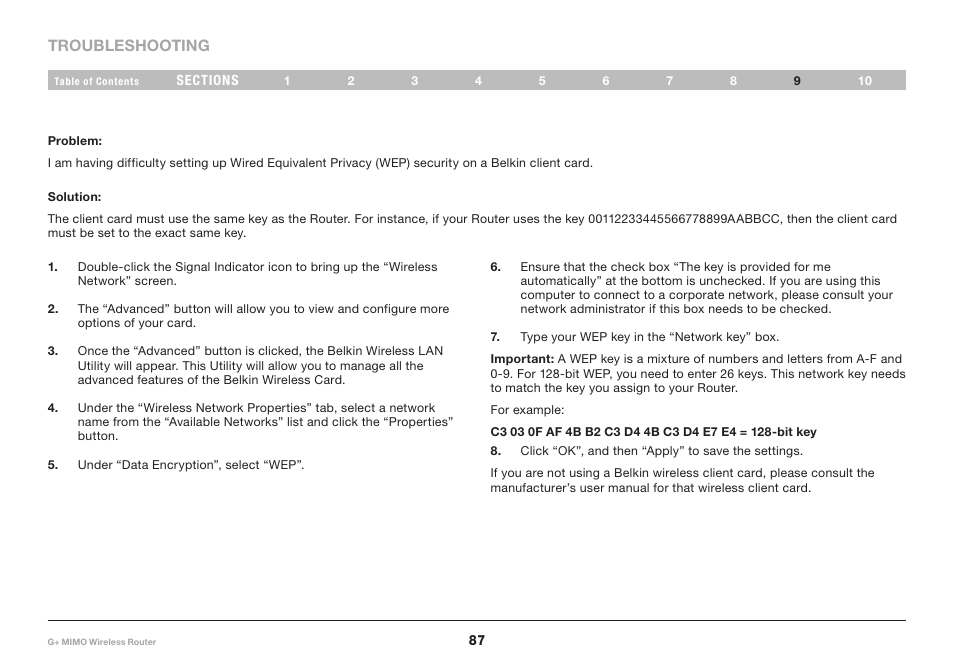 Belkin G+ MIMO F5D9231-4 User Manual | Page 89 / 101
