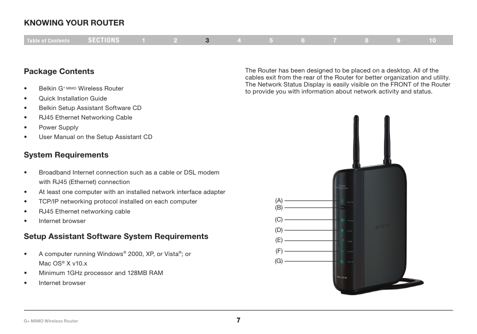 Belkin G+ MIMO F5D9231-4 User Manual | Page 9 / 101