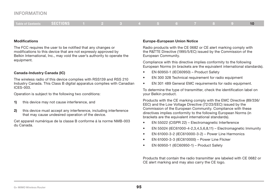 Belkin G+ MIMO F5D9231-4 User Manual | Page 97 / 101