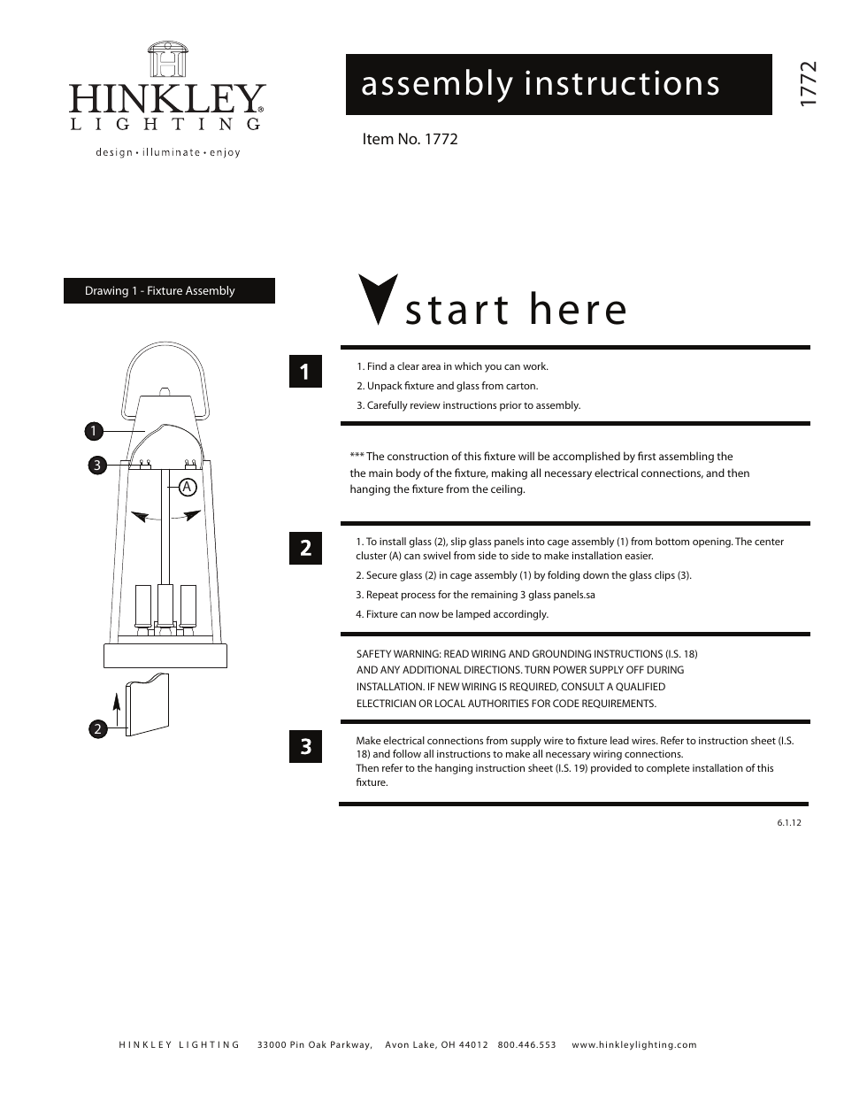 Hinkley Lighting SEDGWICK 1772 User Manual | 2 pages