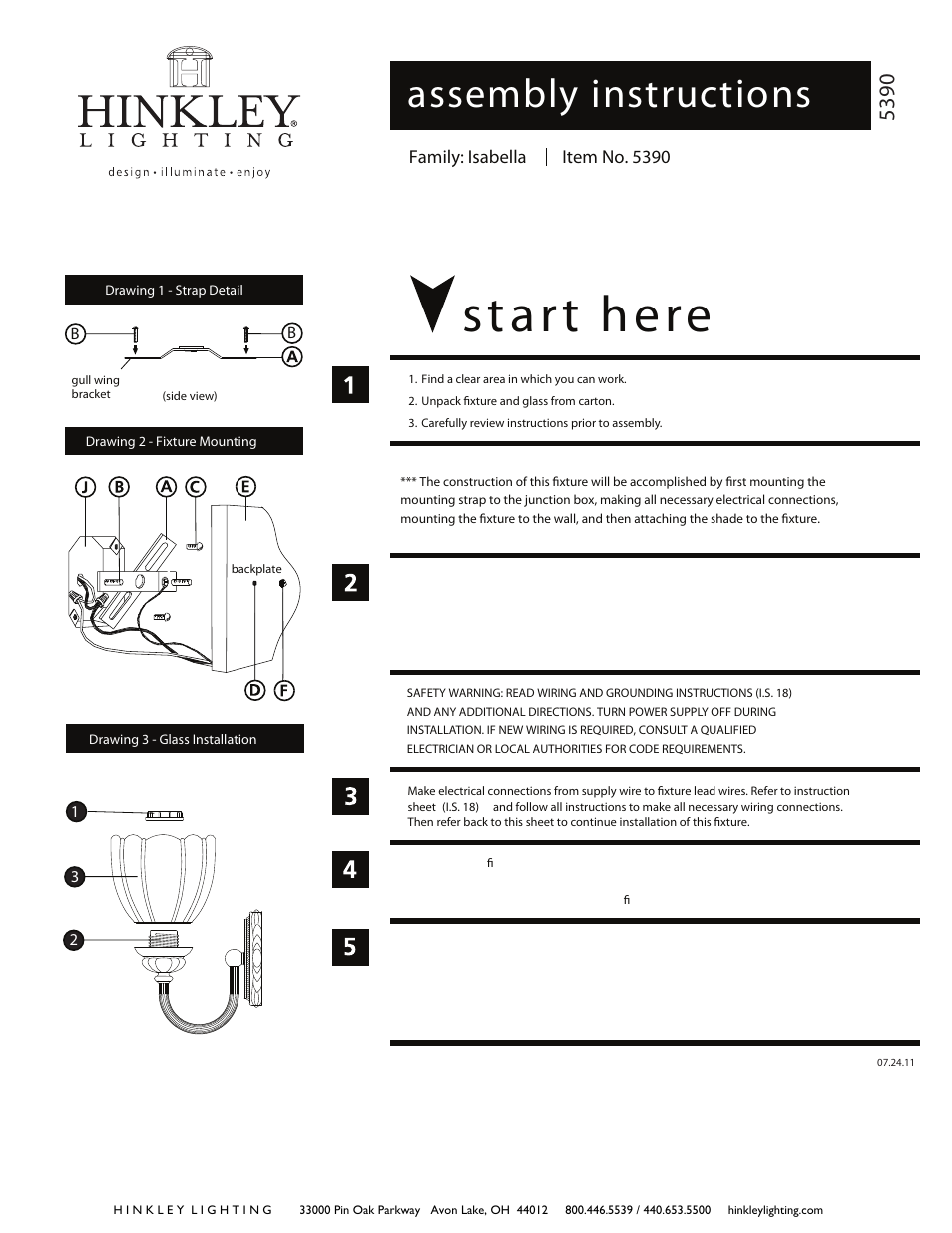 Hinkley Lighting ISABELLA 5390 User Manual | 2 pages
