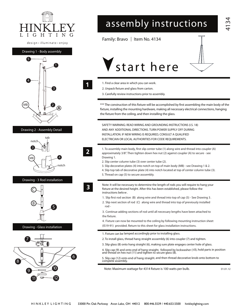 Hinkley Lighting VICTORY 4134BN User Manual | 2 pages