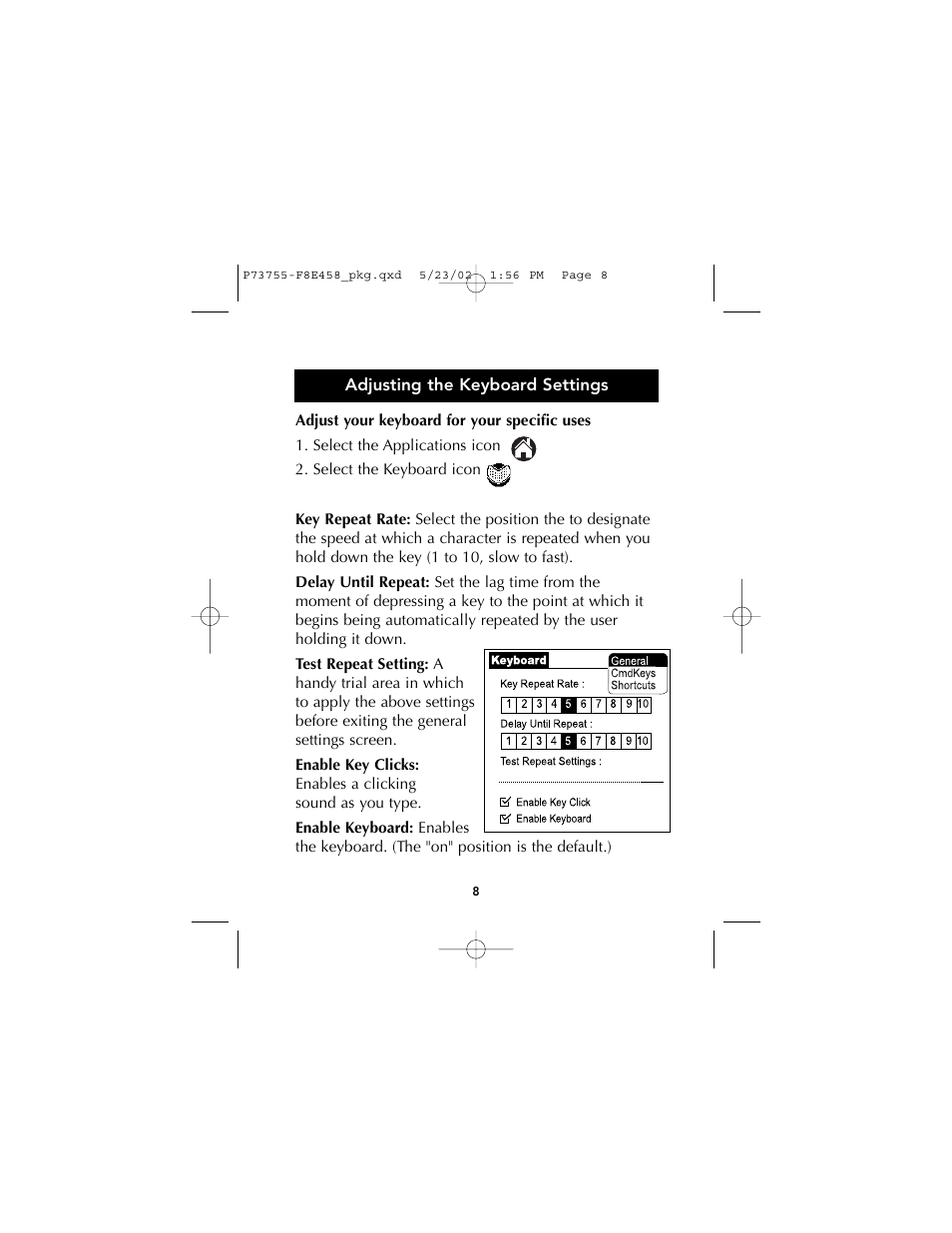Belkin PORTABLE KEYBOARD FOR PALM P73755 User Manual | Page 10 / 21