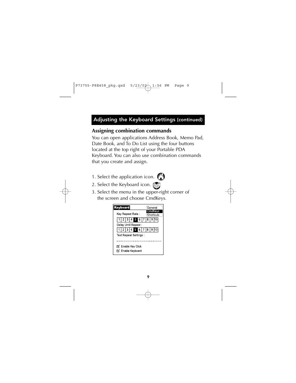 Belkin PORTABLE KEYBOARD FOR PALM P73755 User Manual | Page 11 / 21